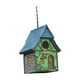 thumbnail image 2 of Casas de pájaros colgantes, caja de cría de pájaros, refugio de pájaro azul de resina fácil de colgar, casa de pájaros para pájaros, colibrí, Patio Flor DYNWAVEMX Casa de pájaros, 2 of 8