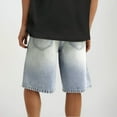 thumbnail image 6 of hotojiny Baggy Jean Shorts for Men Casual Loose Fit Wide-Leg Denim Shorts Vintage Knee Length Streetwear with Pockets, 6 of 6