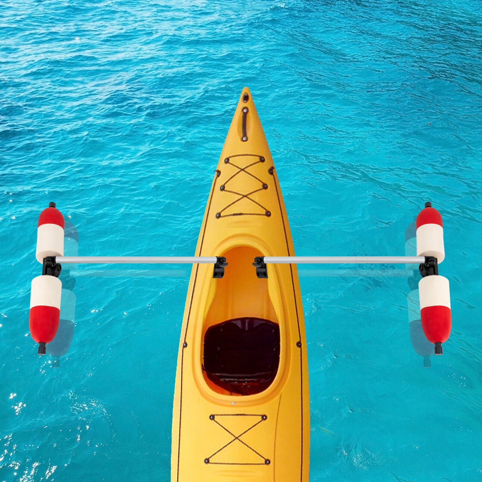 FETCOI Kayak Canoe PVC＆Aluminum Stabilizer System Outrigger Arms Fishing Sidekick Kit