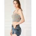thumbnail image 4 of Top Sin Mangas Allegra K Verano Lazo a Rayas Arcoíris Mujer Multicolor Azul L, 4 of 6