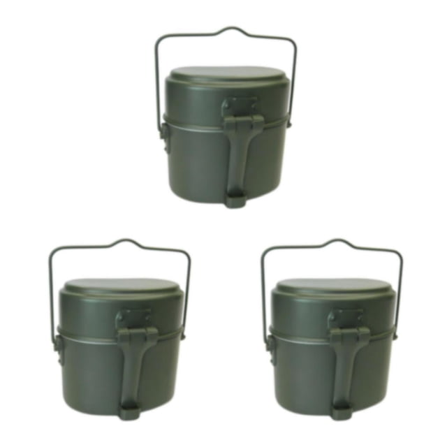 Yuarrent 3Pcs/Set Aluminum Pot and Pan Mess Kit for Camping Picnic Cooking Type1 NO1