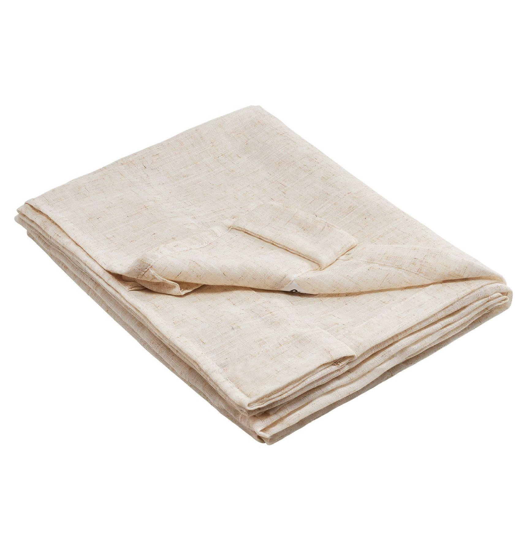 Natural Linen Curtains 52x84 Inch 2 Panels, Light Filtering Semi Sheer Drapes