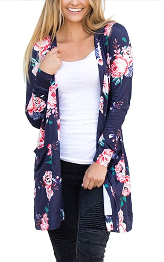Vista - Womens Boho Irregular Long Sleeve Wrap Kimono Cardigans Casual Coverup Coat Tops Outwear