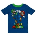 thumbnail image 3 of Nintendo Super Mario Bros Pajamas Toddler Boy's Snug Fit Short Sleeve Pant Set, 3 of 5