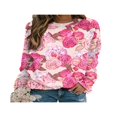 thumbnail image 2 of PENGXIANG Femmes Chemises Casual Col Rond Manches Longues Pull Tops Mode Amour Coeur Graphique Sweatshirt, 2 of 5