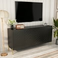 thumbnail image 3 of Boyel Living 4-Door Buffets Sideboards Gold Metal Handle Sideboard Buffet Cabinet for Dining Living Room Bedroom-Black, 3 of 6