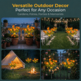 thumbnail image 3 of Rirool 2-Pack Orange Solar Peony Flower Garden Stake Lights, Warm White LED Outdoor Waterproof Decorative Lights with Auto On/Off for Yard Lawn Patio Pathway Walkway Flower Bed Decor, 3 of 8