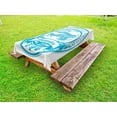 thumbnail image 1 of Vintage Airplane Outdoor Tablecloth, South Pole Antarctica Words on Retro Style Blue Stamp Grunge Airplane, Decorative Washable Fabric Picnic Table Cloth, 58 X 84 Inches,Sky Blue White, by Ambesonne, 1 of 2