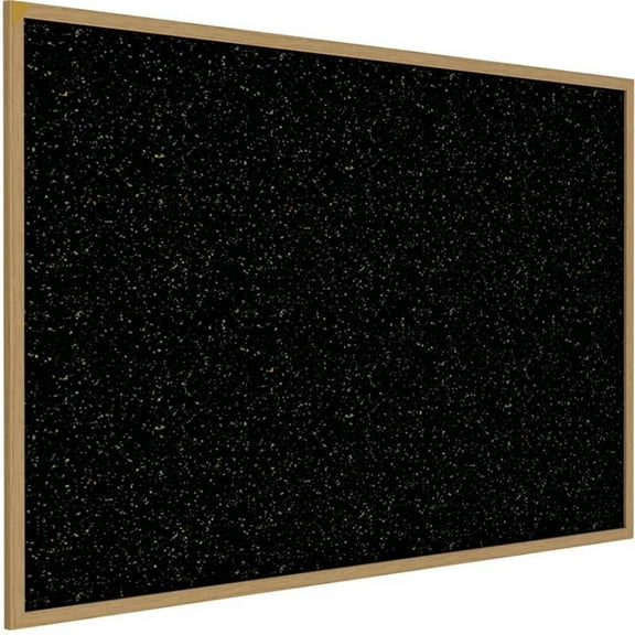 Ghent's Wood 4' x 6' Rubber Bulletin Board with Wood Frame in Multi-Color