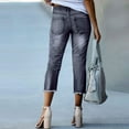 thumbnail image 4 of IDALL Jeans for Women Capri Pants Women Jeans Stretchy Straight Leg Denim Pants Skinny Jeans High Waisted Jeans Gray M, 4 of 6