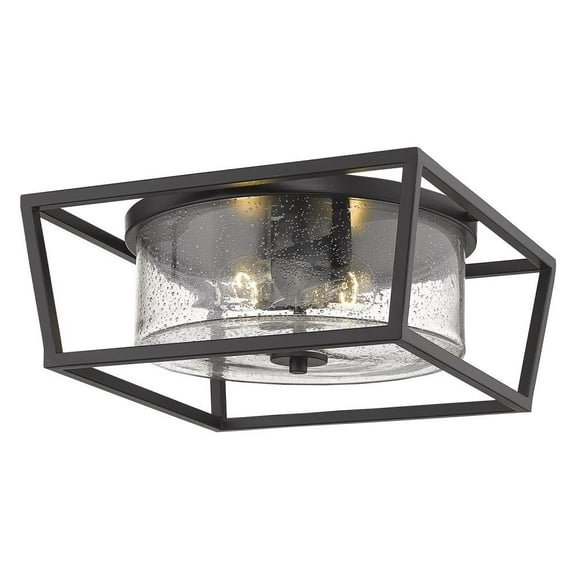2 Light Flush Mount in Modern Style 6 inches High By 14.5 inches Wide-Matte Black Finish-Matte Black Secondary Finish Bailey Street Home