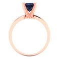 thumbnail image 4 of Solitaire Engagement Ring for Women - 1ct Simulated Blue Sapphire in 14K Rose Gold Promise Ring, 4 of 6