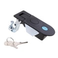 thumbnail image 1 of Terraxo Compression Latch Push Button Lock Flush Mount Keyed Trigger Zinc Alloy Heavy Duty Spring Loaded Anti Duplication Keyed Replacement Suitable for RV Camper Trailer Access Black, 1 of 8