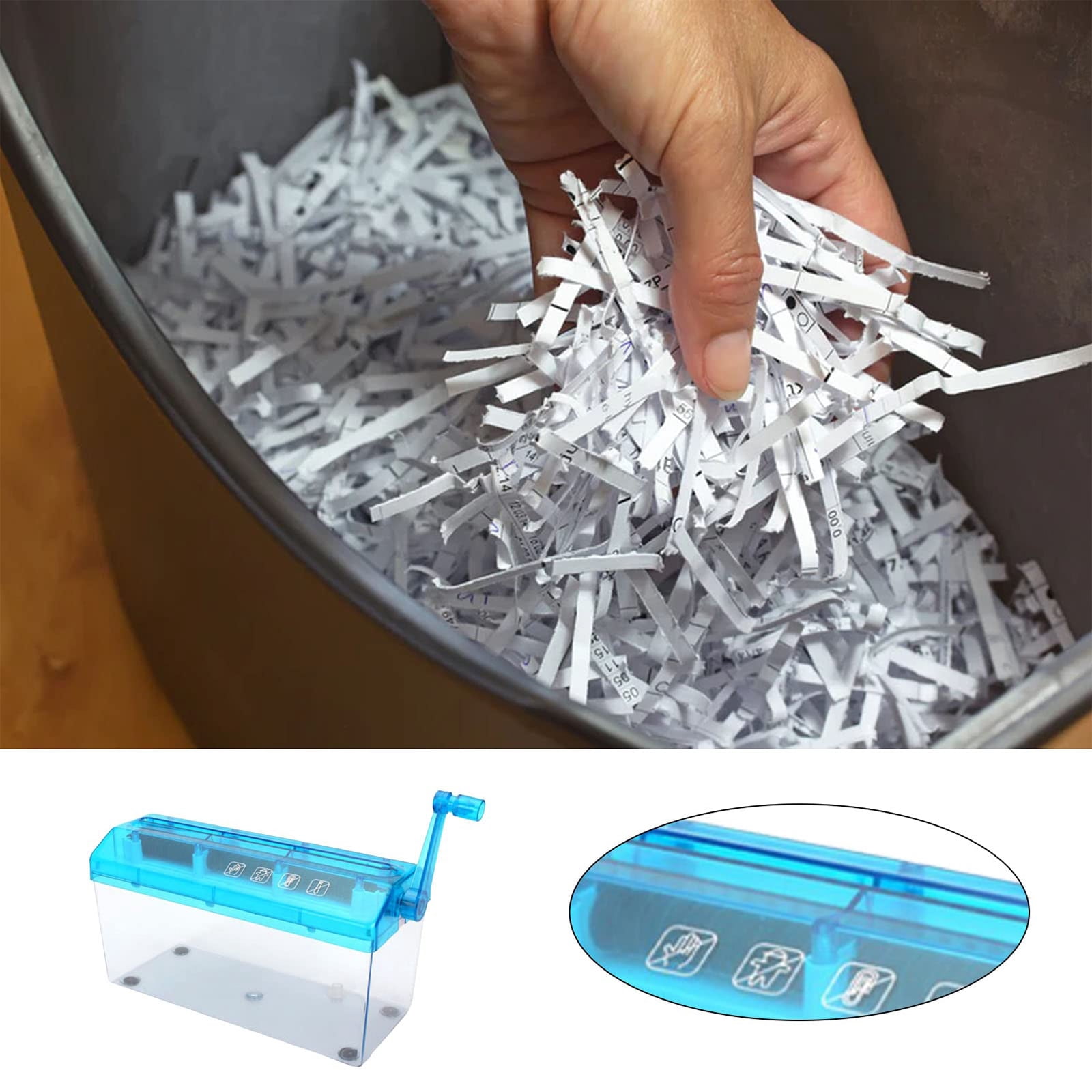Portable Manual Paper Shredders Small Handheld Paper Shredding Machine for Home School Home Desktop Stationery