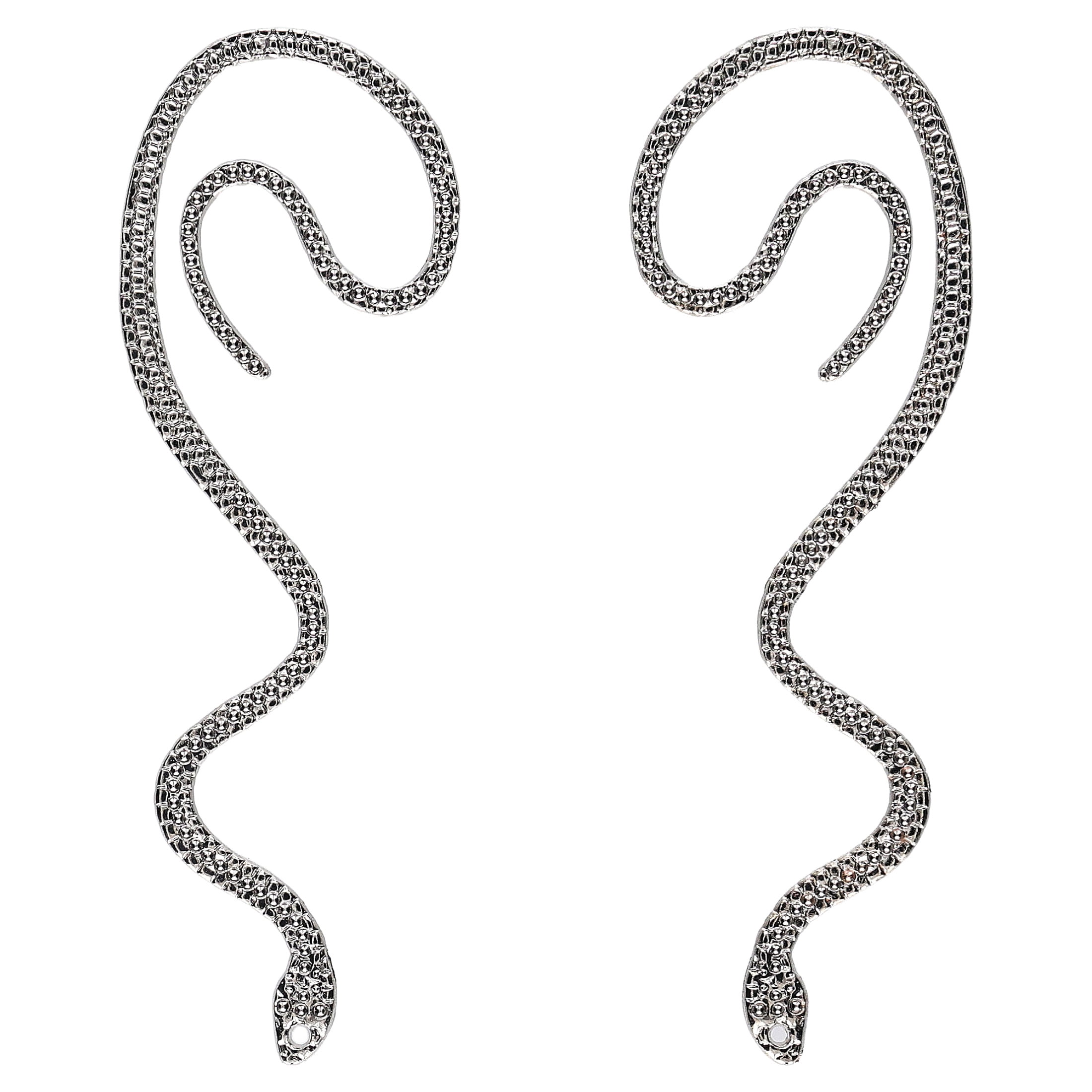 Snake Earrings Costume Accessories for Adults, Silver, Halloween by Way To Celebrate