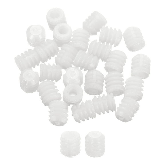 Uxcell 100 pack 0.34"x0.39" Hinge Dowels, Plastic Dowel Insert with Threaded for Cabinet Door Hinges Furniture Connections, White