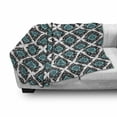 thumbnail image 3 of Floral Soft Flannel Fleece Blanket, Baroque Victorian Style Antique Renaissance Shapes Background Fashion Artwork, Cozy Plush for Indoor and Outdoor Use, 50" x 70", Black Aqua White, by Ambesonne, 3 of 6