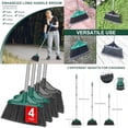 thumbnail image 2 of 4 PCS Heavy Duty Broom Outdoor/Indoor Commercial Broom with 61 Long HandlePerfect for Home Garage Kitchen Office Lobby Room Floor Black and Green, 2 of 8