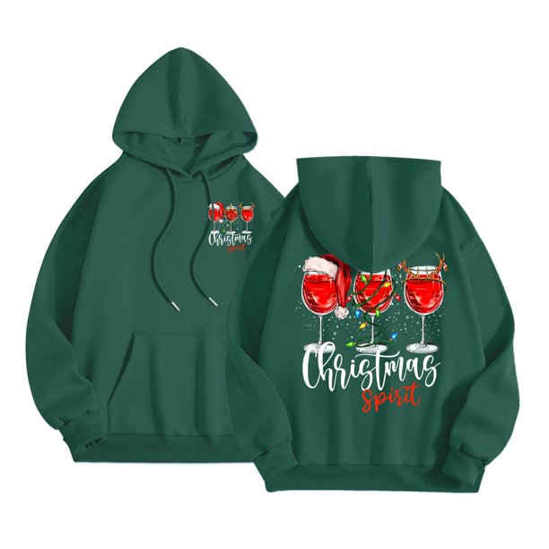 WILLBEST Sudadera de Mujer con Estampado de Letras, Sudadera con Capucha de Manga Larga y Bolsillos, Talla 50 Grande
