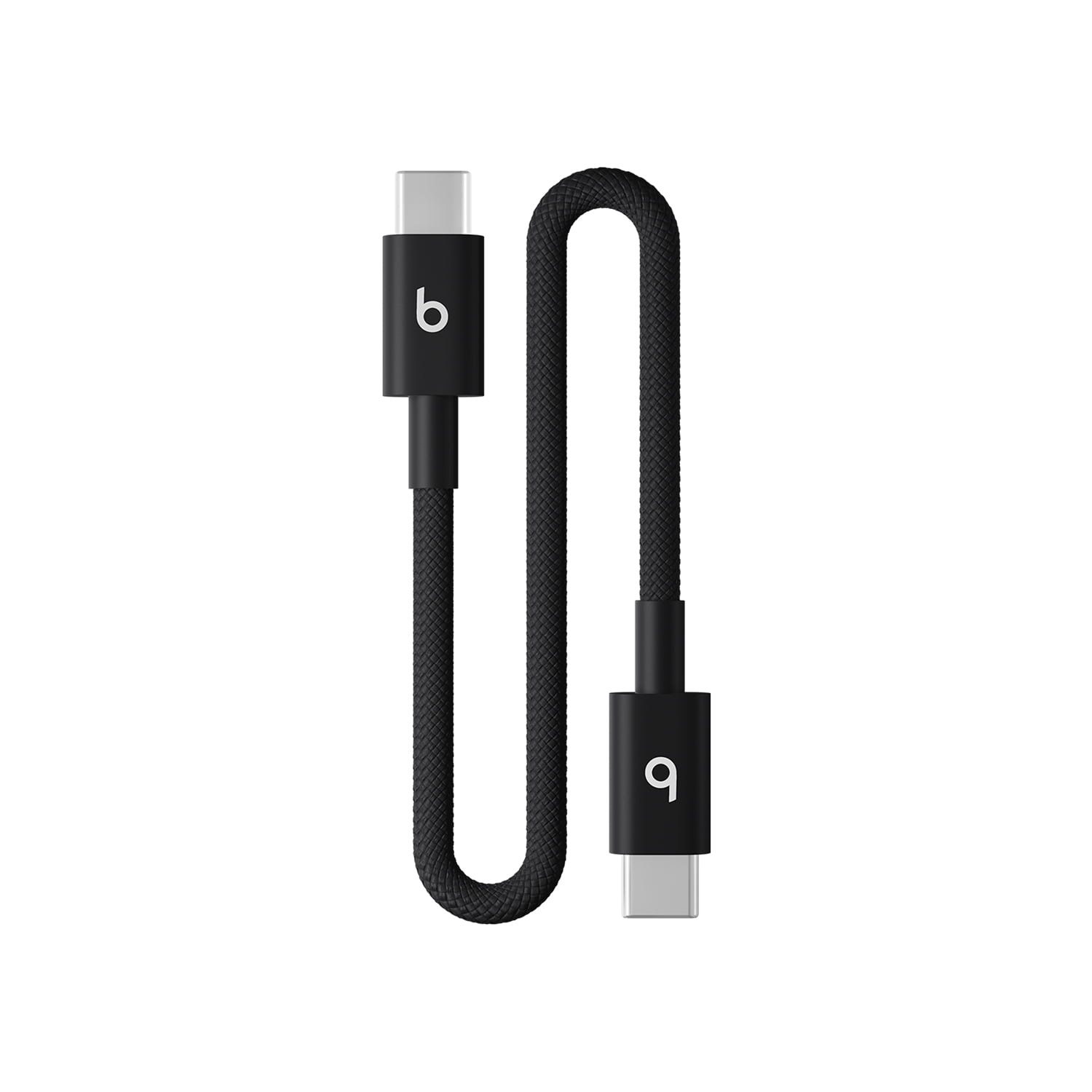 (2 pack) Beats USB-C to USB-C Woven Short Cable (20 cm) - Bolt Black