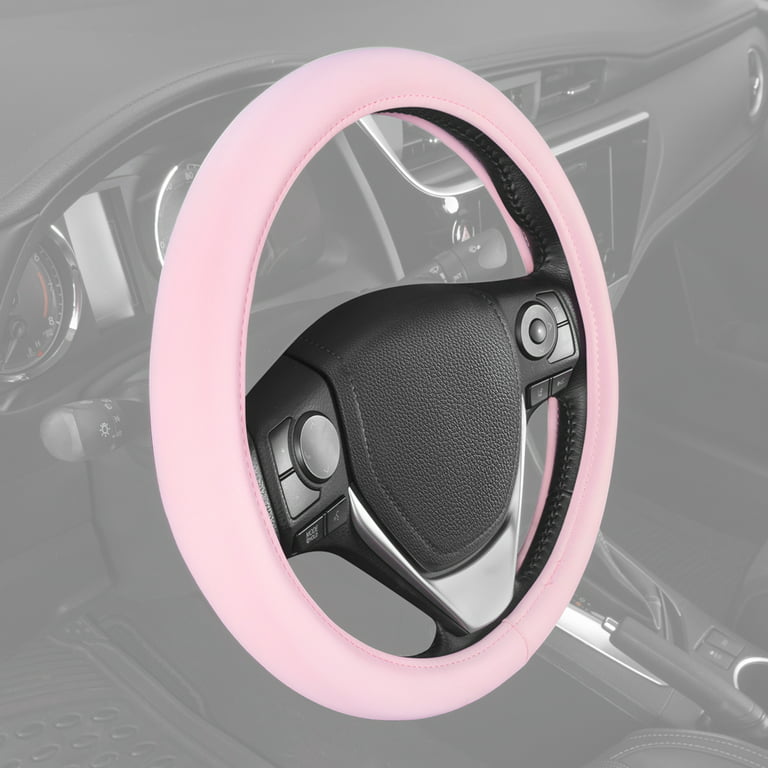 BDK Sharper Image Ultra Soft Car Steering Wheel Cover for Women, Standard  15 inch Size, Cute Comfy Grip Faux Leather for Truck Van SUV Auto, Pink  Baby Pink 
