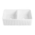 thumbnail image 1 of Tarja para Cocina YMA Home Fregadero de Cerámica Alta Resistencia Doble Tazón Color Blanco Brillante, 1 of 4