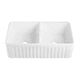 thumbnail image 1 of Tarja para Cocina YMA Home Fregadero de Cerámica Alta Resistencia Doble Tazón Color Blanco Brillante, 1 of 4
