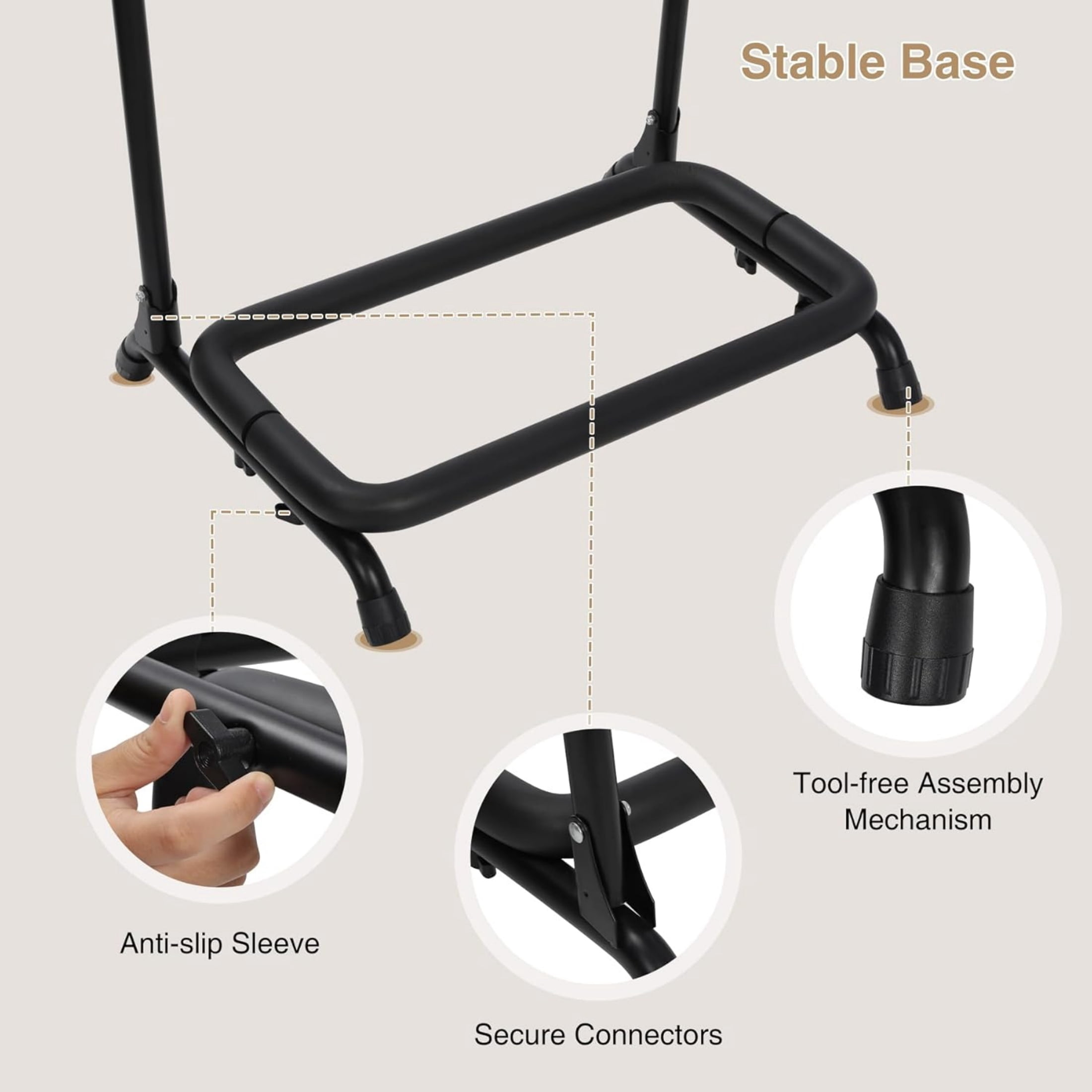 REDCAMP 3 Multi Guitar Stand Rack with Folding Design, Guitar Display Rack with Thick Rubber Padding for Acoustic Electric Guitar, Bass