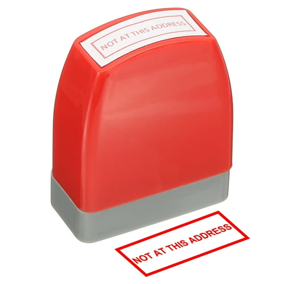 No At This Address Notice Stamp Self Inking, Red Ink Office Stamps Pre Inked Message Stamp Refillable Business Stamp, Red