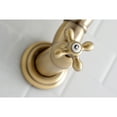 thumbnail image 4 of Kingston Brass KS3103AX Restoration Wall Mount Pot Filler Kitchen Faucet, Antique Brass, 4 of 5