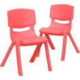 thumbnail image 1 of Flash Furniture Chaise d'École Empilable en Plastique Rouge avec 12" de Hauteur d'Assise, 1 of 5