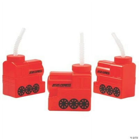 

Railroad VBS Cups with Lids & Straws Party Party Supplies 8 Pieces