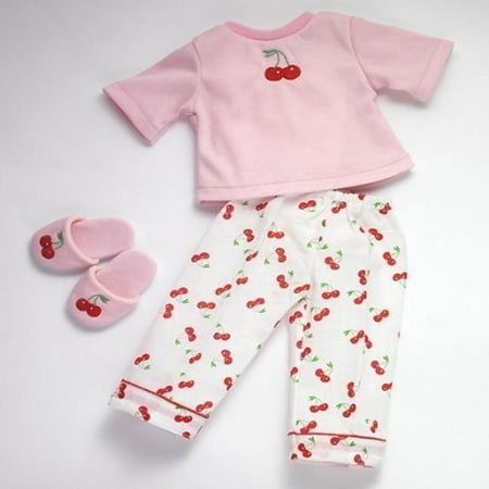 Carpatina Christmas Cherries Pajamas and Slippers fits 18