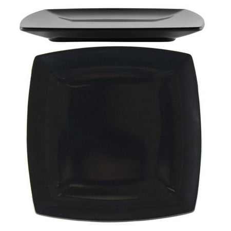 Wood 12 Inch Square Plate - Black 7 1/4 Inch Square Plate 1/2 Inch Deep/Set of 12