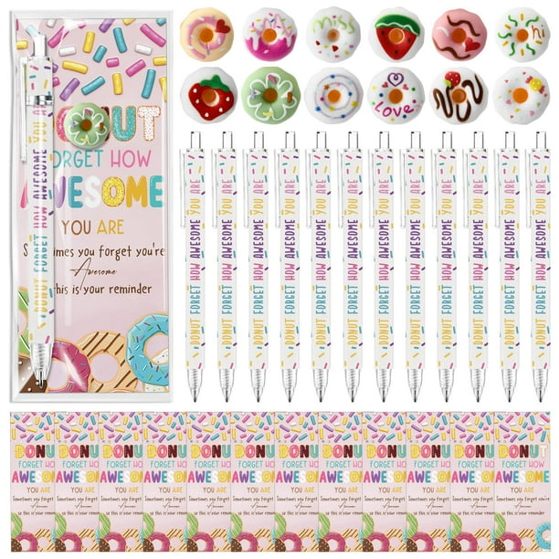Set de 12 juegos de bolígrafos con forma de donut de Sayglossy para regalo con adornos