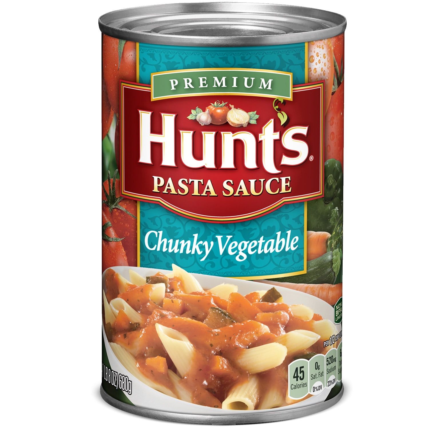 Hunt's Chunky Vegetable Pasta Sauce, 100 Natural Tomato Sauce, 24 Oz