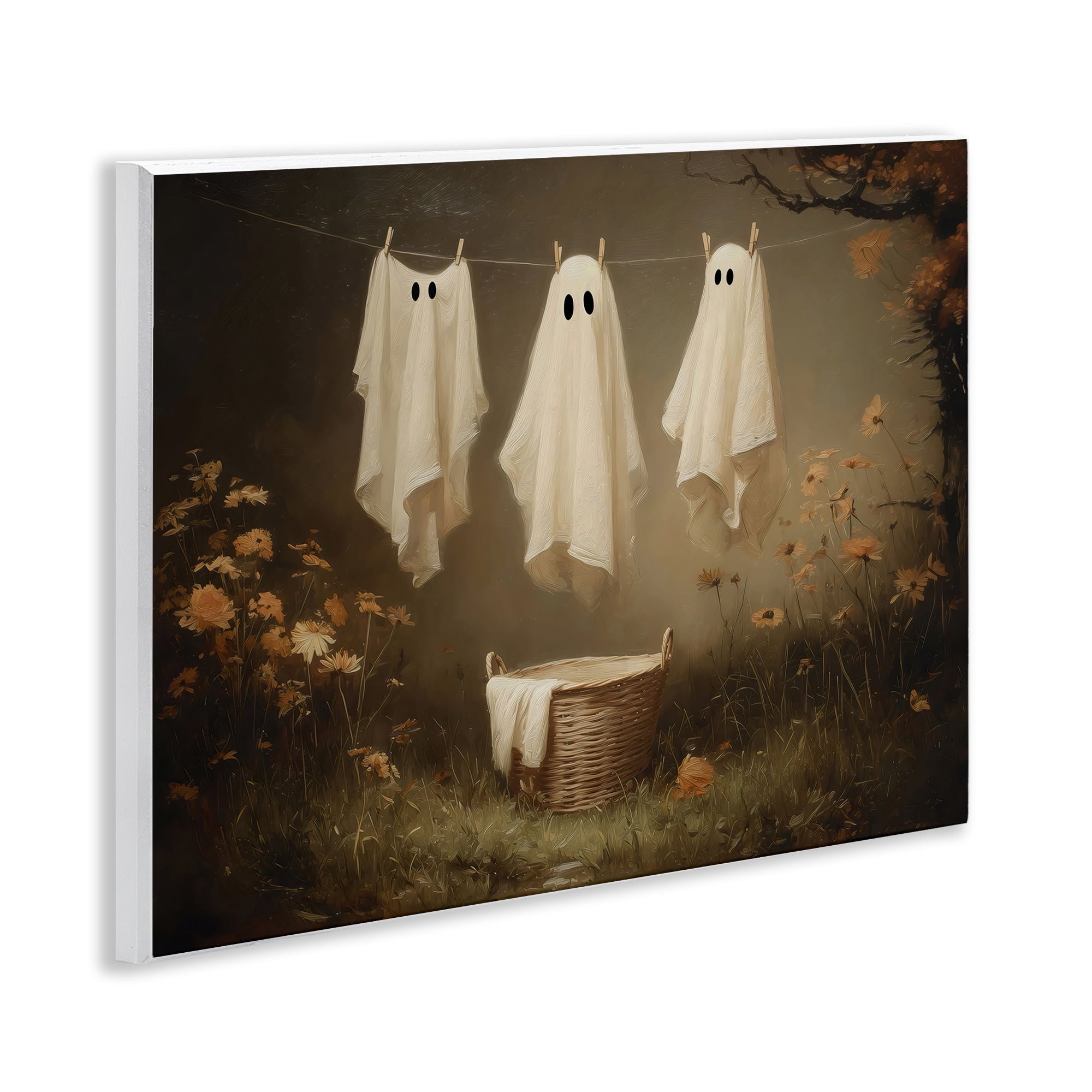 Three Laundry Ghosts Hanging Wall Plaque Art, design by Arlington Prints