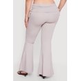 thumbnail image 4 of Women's Plus Size Drawstring Fold Over Waist Flare Leg Pants, 4 of 4