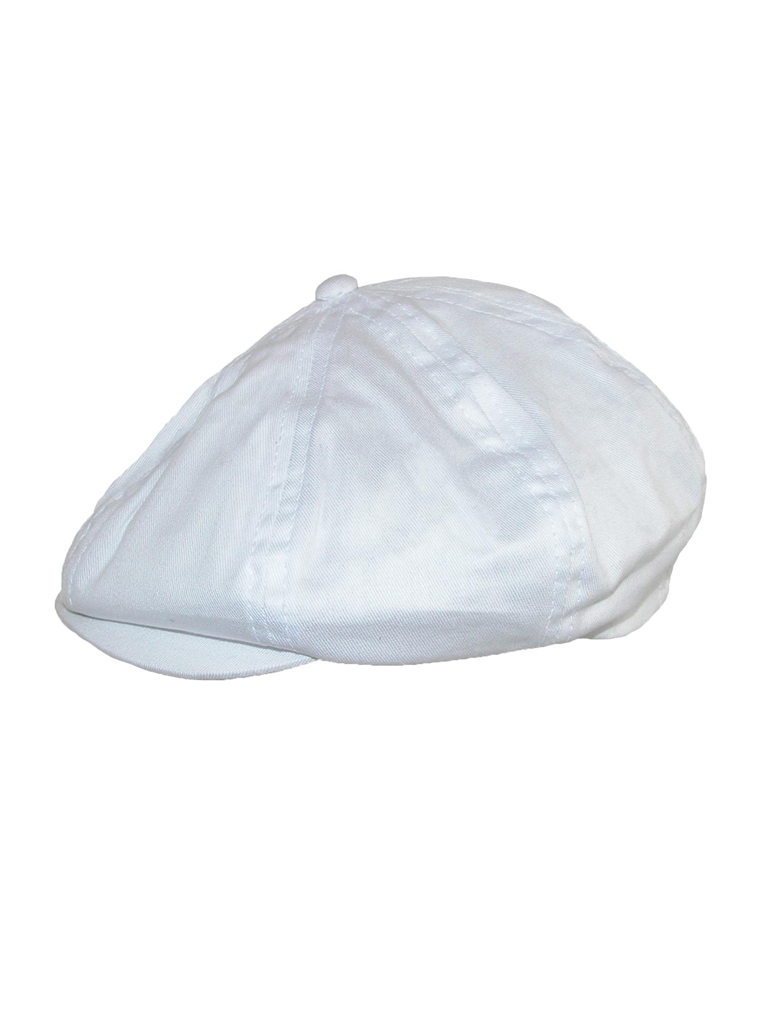 Dorfman Pacific Men's Cotton White 8/4 Newsboy Cabbie Cap Walmart