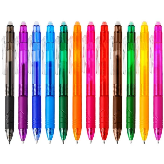 NWOKYZGH Erasable Gel Pens, Fine Point 0.5 mm Erasable Pens, Pack of 12 Assorted Colors