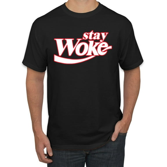 Wild Bobby Stay Woke, Classic Iconic Soda Logo Parody Men Tee