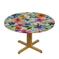 thumbnail image 3 of Nawypu Spring Summer Floral Round Tablecloth Flower Table Clothes Multicolor Rustic Reusable Circle Table Cover for Picnic Party Dining Room Home Indoor Outdoor Decor, 3 of 7