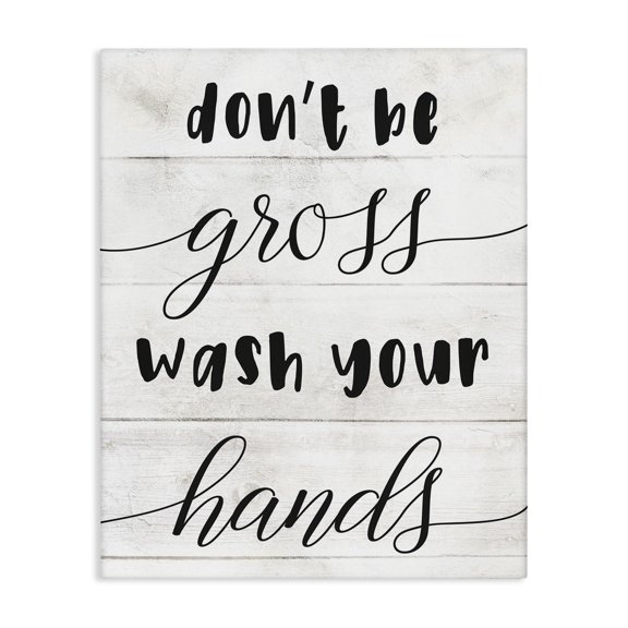 Stupell Industries Cottage Don't Be Gross Bathroom Family Home Word Design Canvas Art, 16 x 20, by Lil' Rue