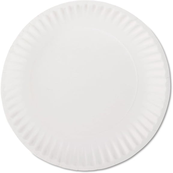 PP9GREWH White Paper Plates, 9-Inch Diameter, 100/Bag, 10 Bags/Carton