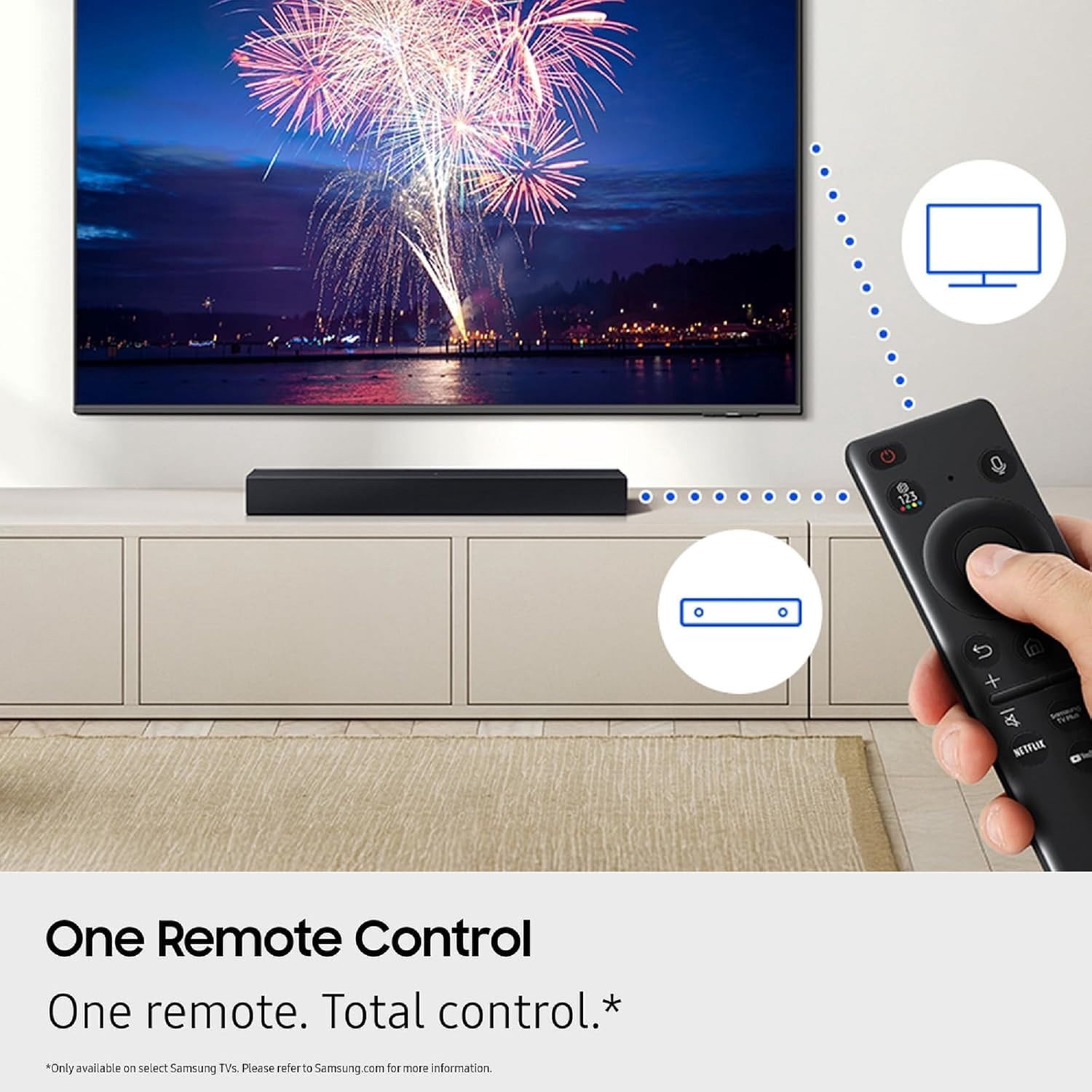 Samsung 2.0-Channel 40-Watt 25.23-In. Sound Bar with Built-in Subwoofer, Surround Sound Expansion, HDMI, Remote, Bluetooth TV Pairing, HW-B400F