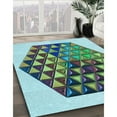thumbnail image 3 of Ahgly Company Machine Washable Indoor Round Transitional Deep-Sea Green Area Rugs, 8' Round, 3 of 7