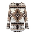 thumbnail image 3 of Blusa holgada de gran tamaño con estampado geométrico tribal azteca occidental retro para mujer, estilo túnica étnica para leggings, ahorros de Honeeladyy, 3 of 4