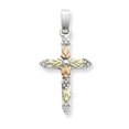 thumbnail image 2 of Sterling Silver & 12K Cross Necklace (Weight: 0.09 Grams, Length: 18 Inches), 2 of 2