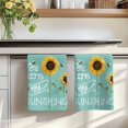 thumbnail image 7 of Sunflowers Kitchen Towels Set of 1, Modern Bee You Are My Sunshine Teal Green Absorbent Dish Towels for Kitchen, Microfiber Hand Towel, Quick Drying Tea Towel for Cleaning Decorative Dishcloths, 7 of 7