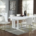 thumbnail image 3 of Of 2 Contemporary White And Gold Side Seating - Metal Base Pleasant Feeling Chair Pair Modern Dining Place With Upholstery, 3 of 4